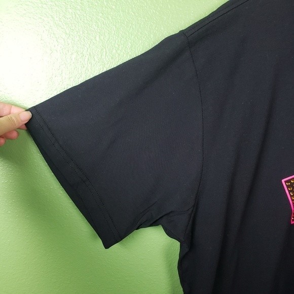 Men's Pacsun Playboy Black Rhinestone Short Sleeve Shirt Size XL - Picture 6 of 8